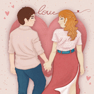 Amour coloré et graphique pour la Saint-Valentin